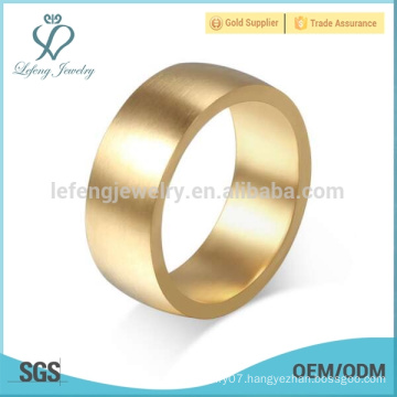 Fashion stainless steel plain gold bands ring,gold ring design for female jewelry